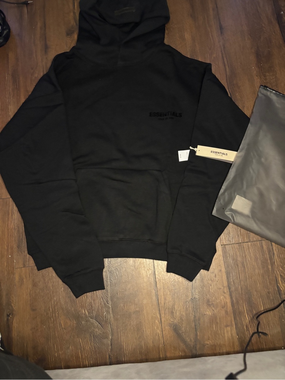 Essentials Men's Black Crewneck Hoodie